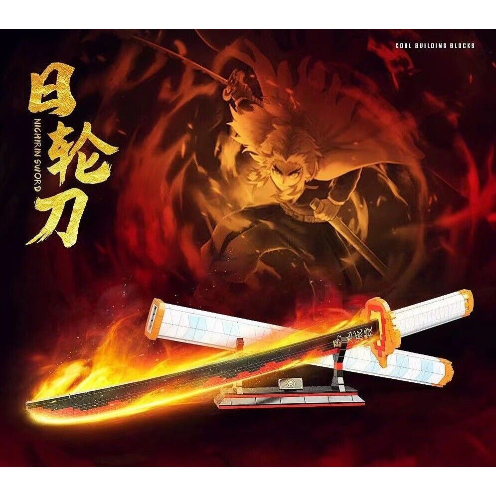 Anime Demon Hunter Flame Sword Building Block Kit