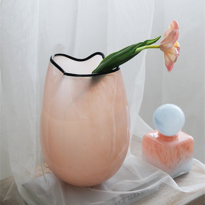 Ripple Glass Vase Pink – view 4