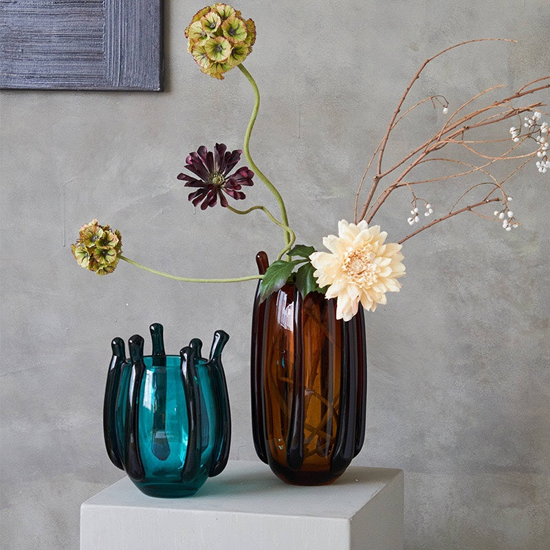 Modern Droplet Sculptural Glass Vase