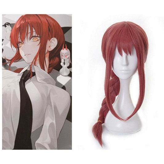 Long Red Office Anime Wig