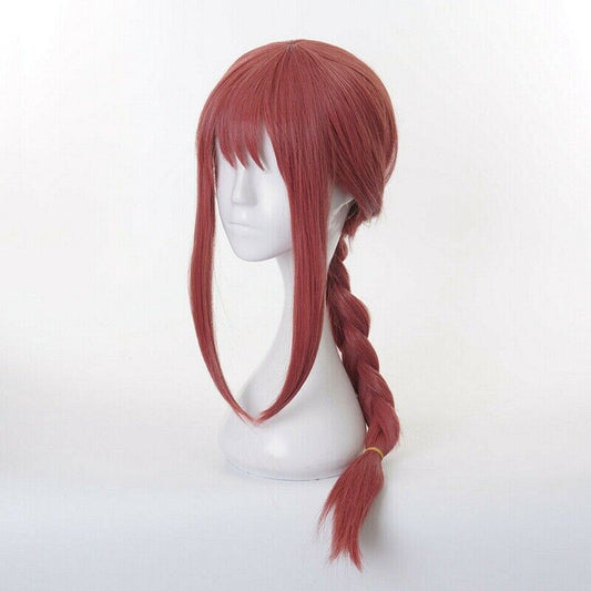 Long Red Office Anime Wig