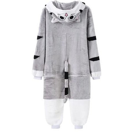 Cute Grey Cat Kigurumi Onesie Pyjamas