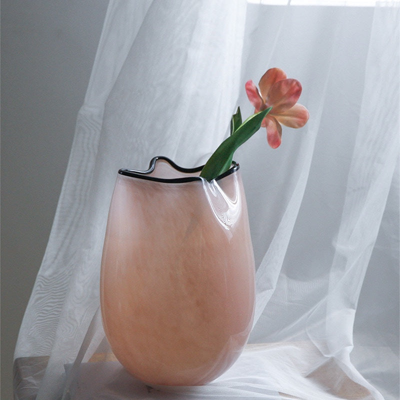 Ripple Glass Vase Pink – view 6