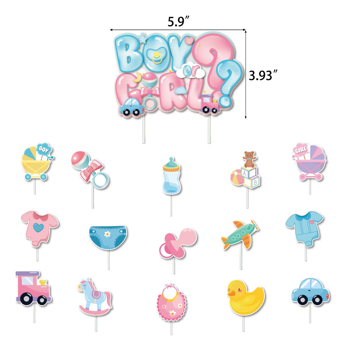 Gender Reveal Boy or Girl Birthday Party Decorations Set – view 4