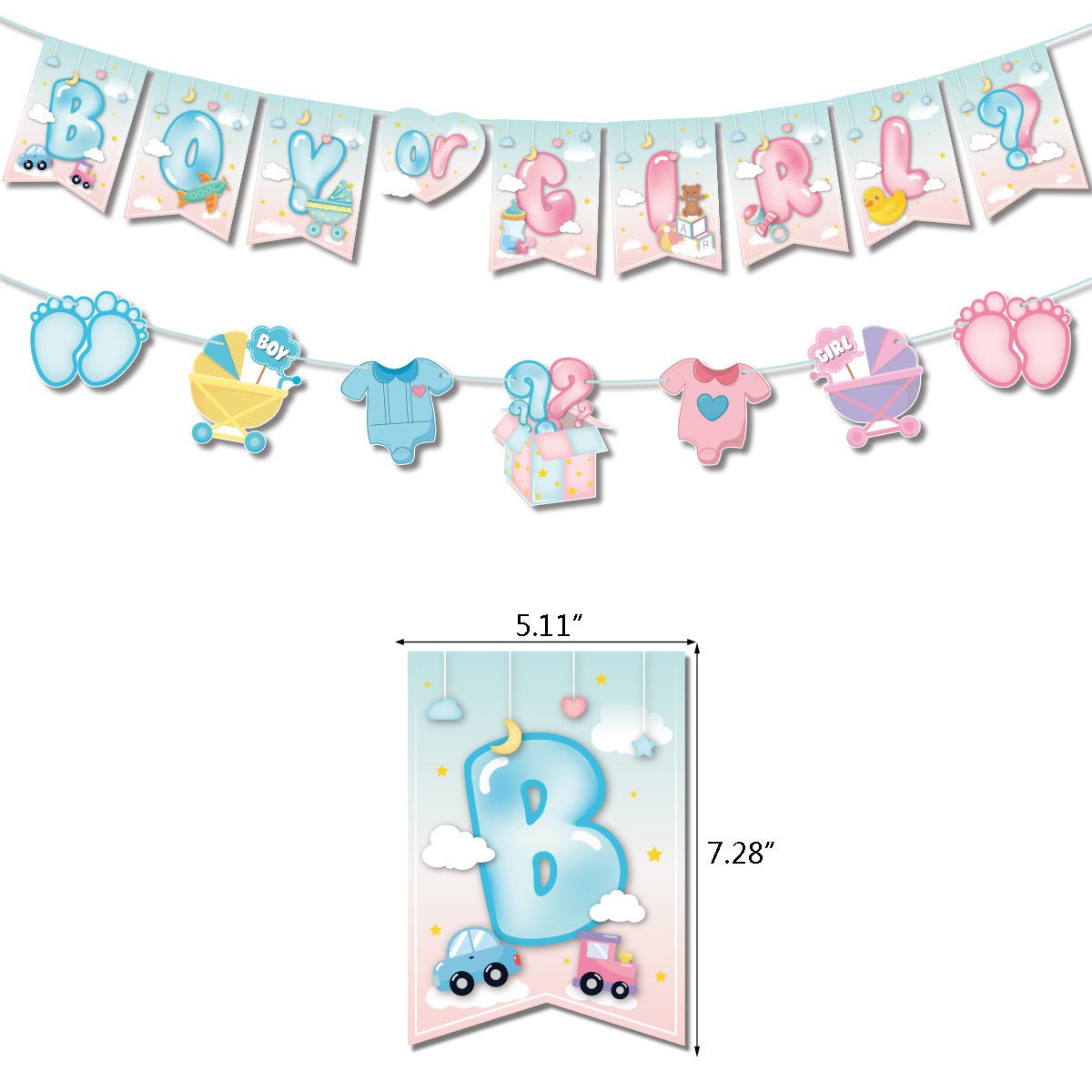 Gender Reveal Boy or Girl Birthday Party Decorations Set – view 6