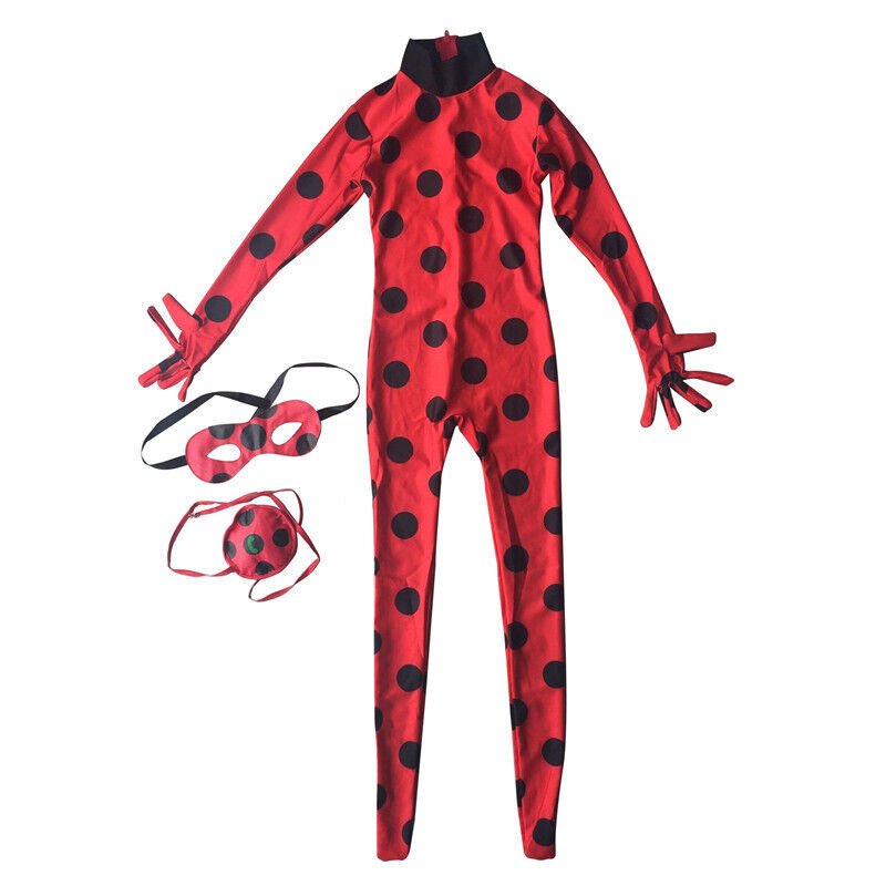 Girls Red Spotted Hero Costume