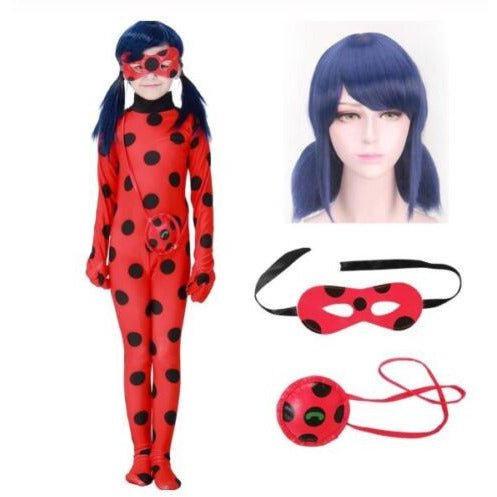 Girls Red Spotted Hero Costume