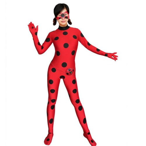 Girls Red Spotted Hero Costume