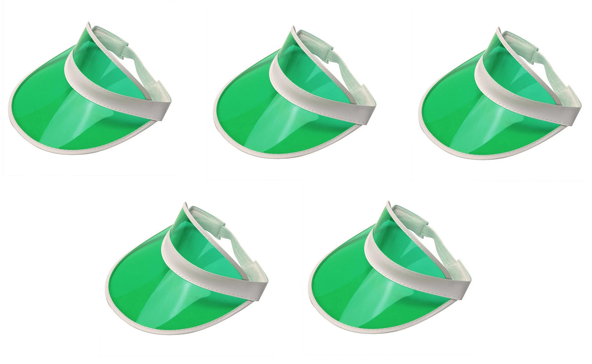 5PC Pub Golf Visor Festival Sun Hat 80s Fancy Dress Costume Accessory – view 2