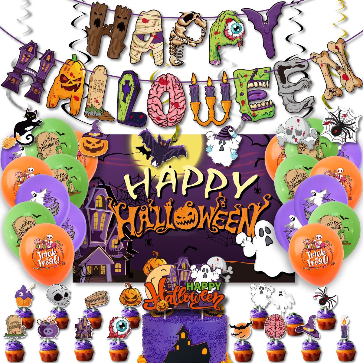 Halloween Birthday Party Decorations Set