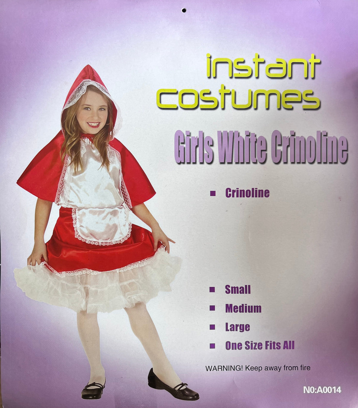 Girls Little Red Riding Hood White Crinoline Costume