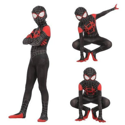 Kids Black Web Hero Jumpsuit Costume