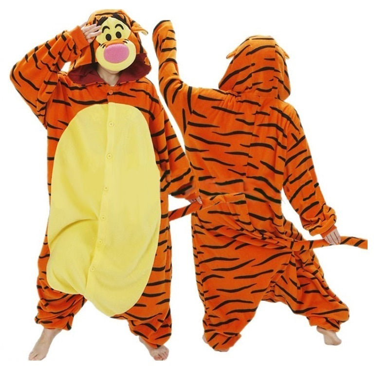 Kids Bouncy Orange Tiger Costume Onesie Pyjamas