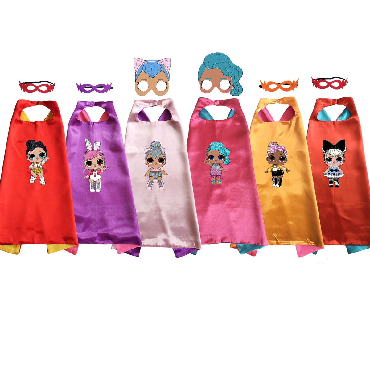 Kids Fashion Doll Cape & Mask Set