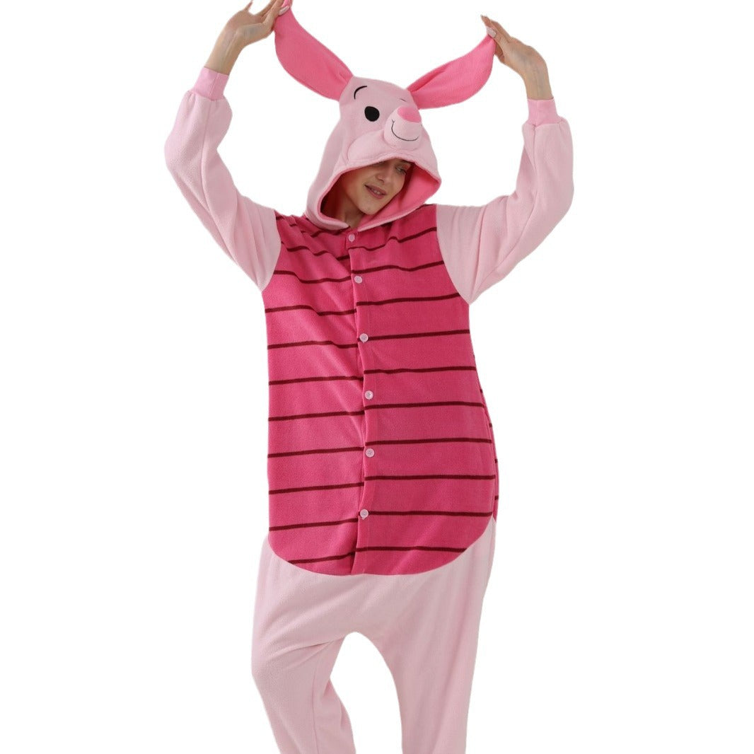 Kids Pink Pig Costume Onesie Pyjamas