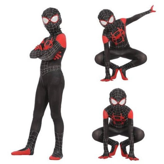 Kids Black Web Hero Jumpsuit Costume