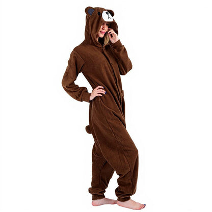 Brown Cartoon Bear Kigurumi Onesie Pyjamas
