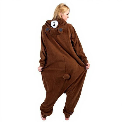 Brown Cartoon Bear Kigurumi Onesie Pyjamas