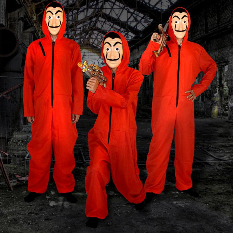 Red Heist Jumpsuit and Mask Costume