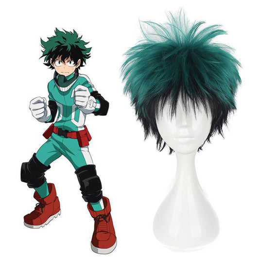 Green Curly Anime Hero Wig