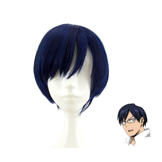 Short Blue Anime Hero Wig