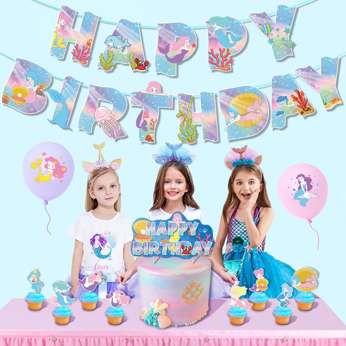 Mermaid Birthday Party Decorations Set