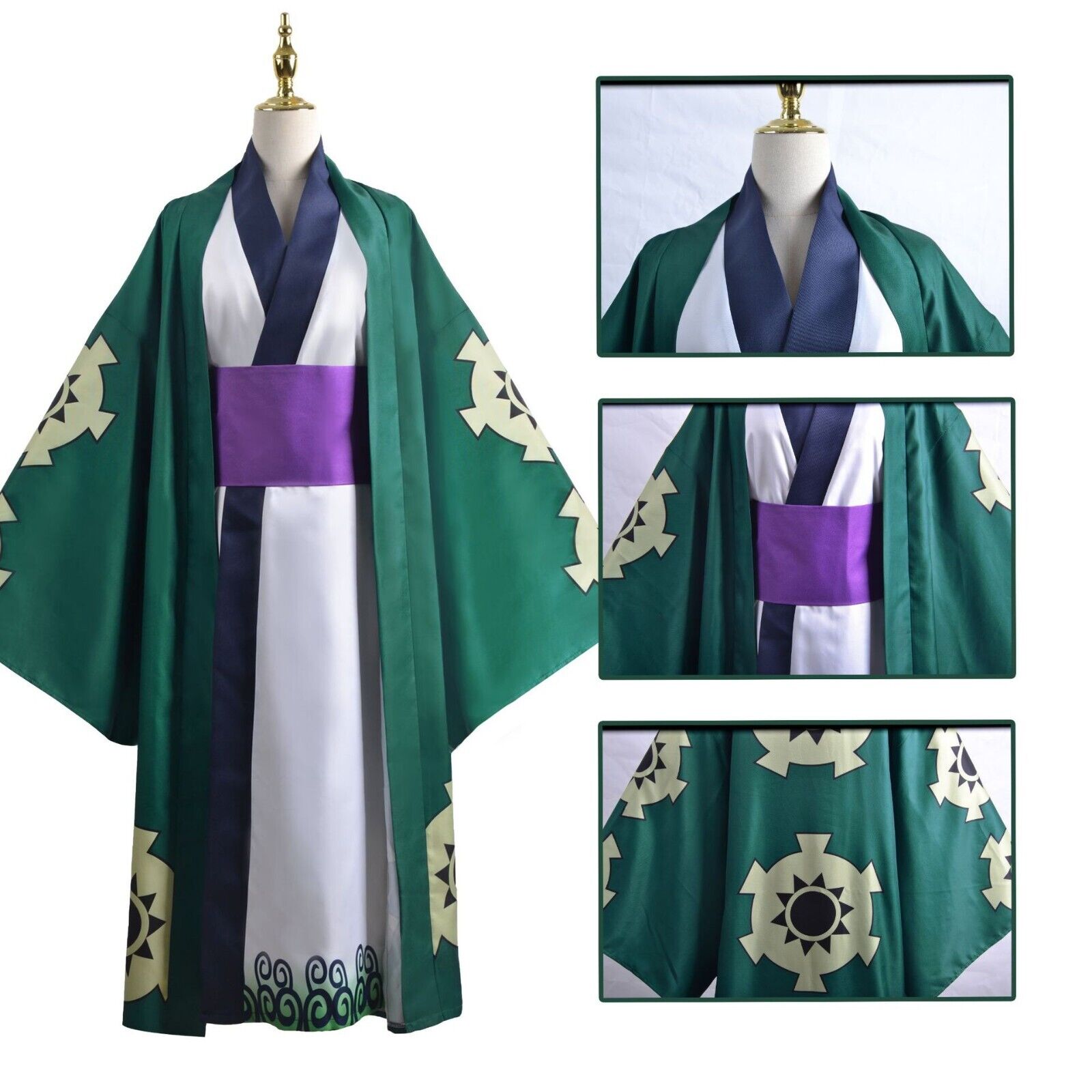 Green Swordsman Anime Kimono Costume