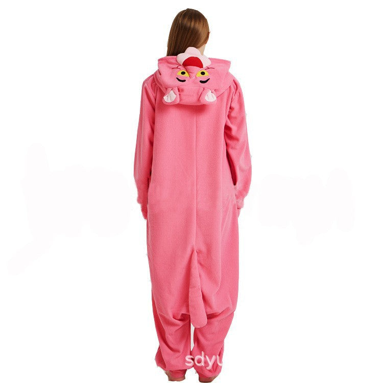 Pink Cartoon Panther Kigurumi Onesie Pyjamas