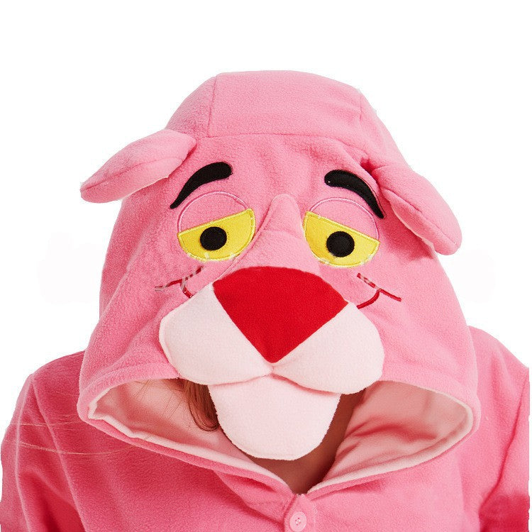 Pink Cartoon Panther Kigurumi Onesie Pyjamas