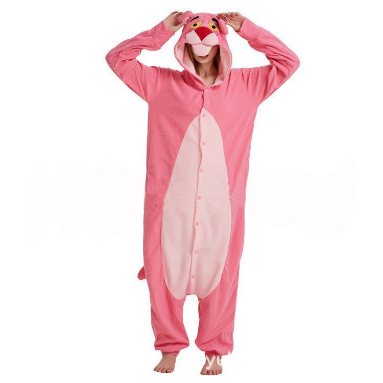 Pink Cartoon Panther Kigurumi Onesie Pyjamas