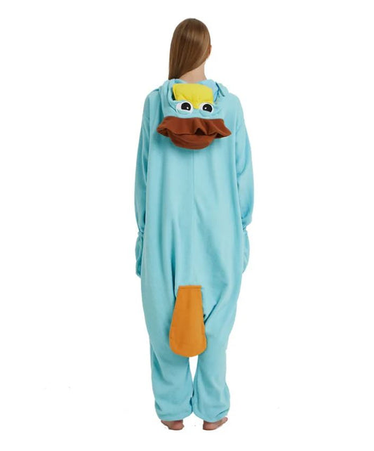 Blue Secret Agent Platypus Kigurumi Onesie Pyjamas