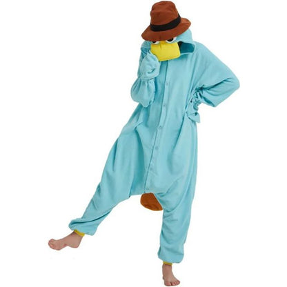 Blue Secret Agent Platypus Kigurumi Onesie Pyjamas