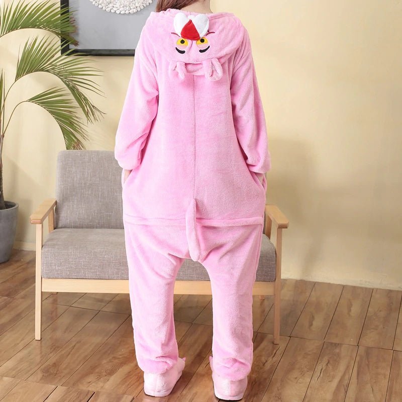 Pink Cartoon Panther Kigurumi Onesie Pyjamas