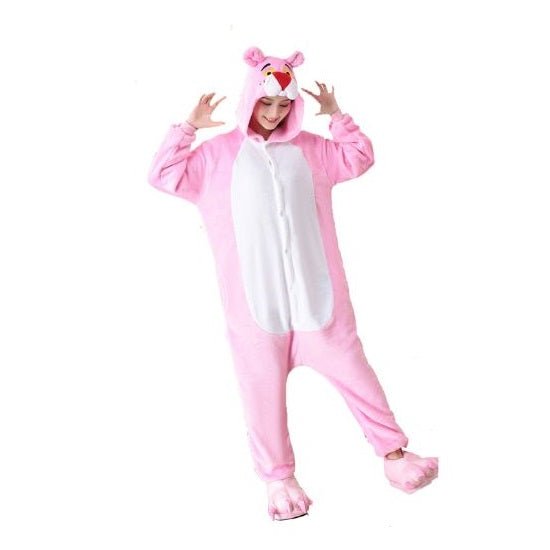 Pink Cartoon Panther Kigurumi Onesie Pyjamas