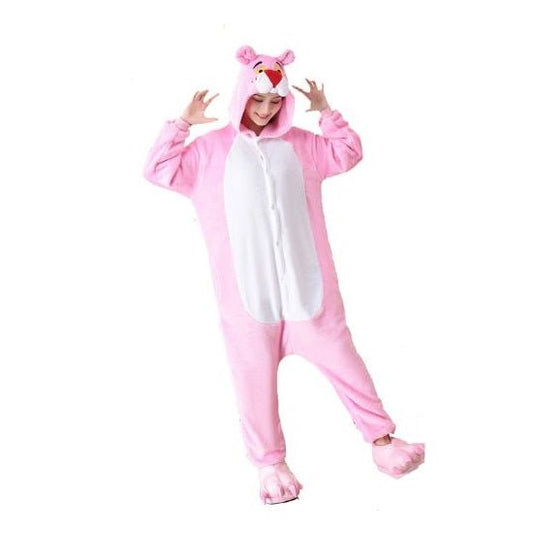 Pink Cartoon Panther Kigurumi Onesie Pyjamas