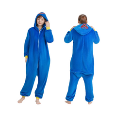 Kids Blue Plush Monster Costume Onesie Pyjamas
