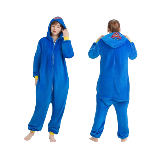 Kids Blue Plush Monster Kigurumi Onesie Pyjamas
