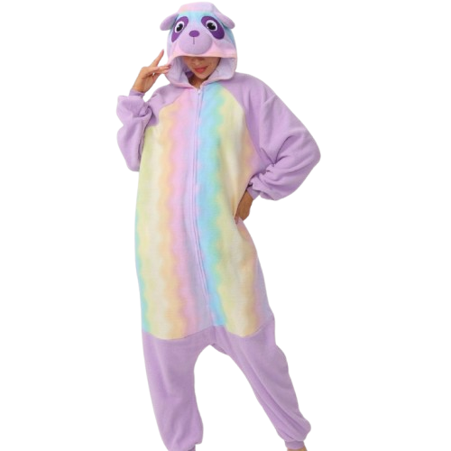 Purple Rainbow Bear Kigurumi Onesie Pyjamas