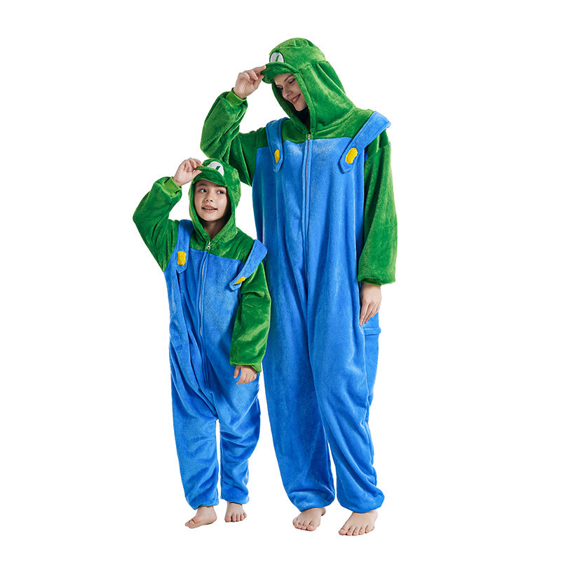 Red and Green Plumber Duo Kigurumi Onesie Pyjamas