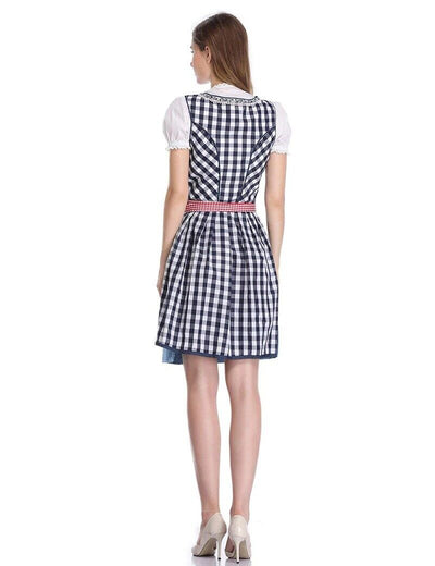 Women's Oktoberfest Beer Maid Dirndl Checked Dress – view 4