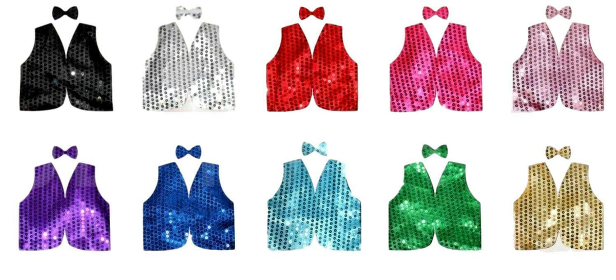Adult Sequin Bow Tie & Vest Set