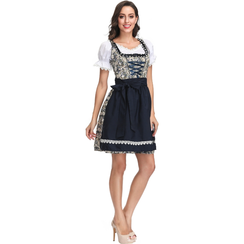 Women's Traditional Blue Oktoberfest Dirndl Costume