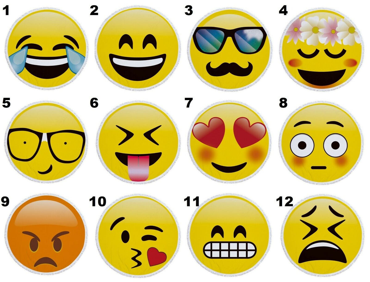 Emoji Novelty Round Beach Towel – view 2