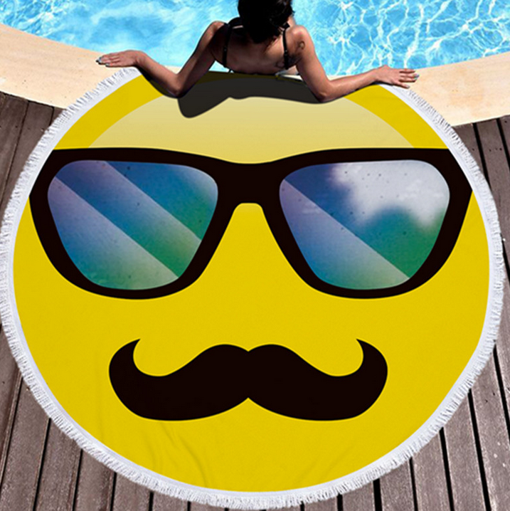 Emoji Novelty Round Beach Towel – view 4