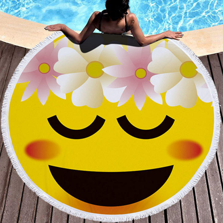 Emoji Novelty Round Beach Towel – view 5