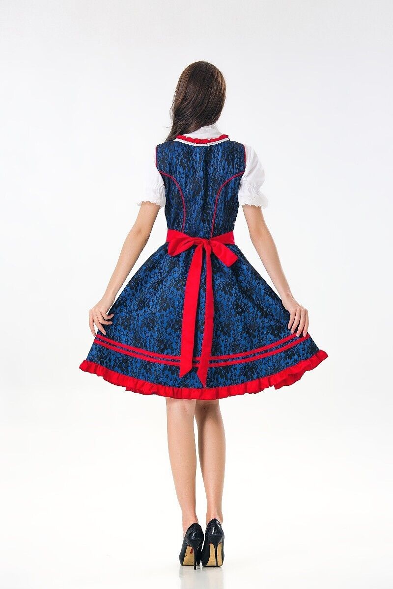 Women's Blue Lace Oktoberfest Dirndl Costume
