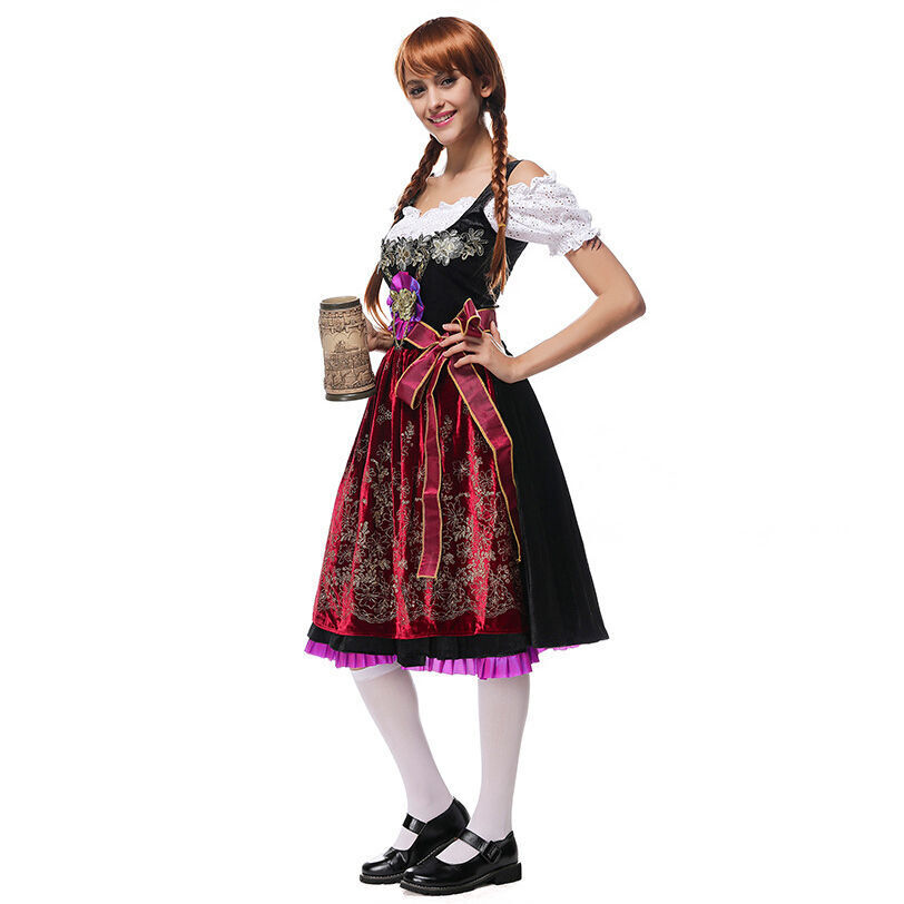 Women's Velvet Oktoberfest Dirndl Costume
