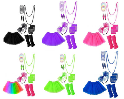 80s Party Tutu Leg Warmers Skirt Accessories Set