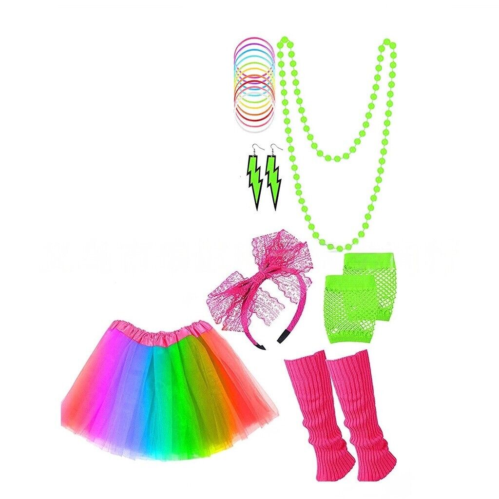 80s Party Tutu Leg Warmers Skirt Accessories Set – view 2