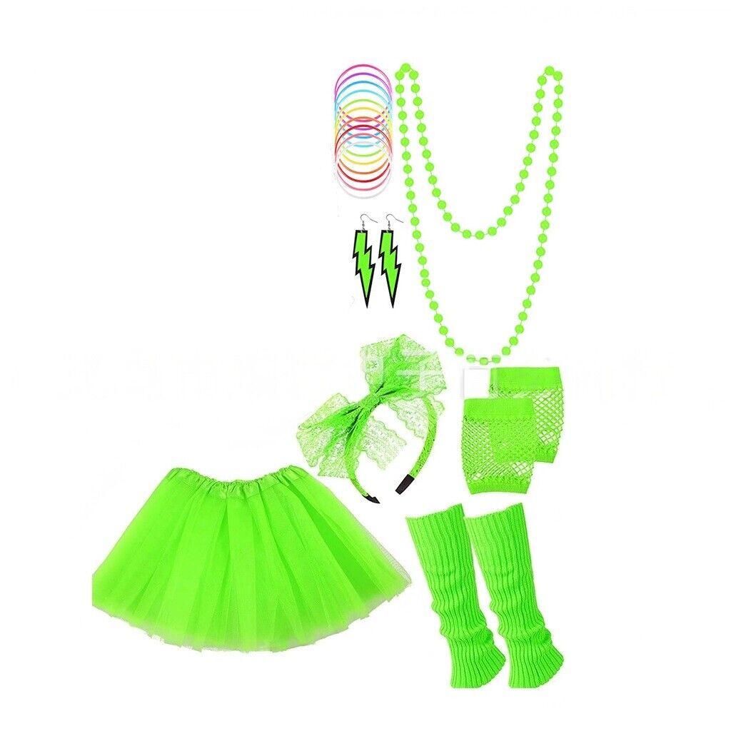 80s Party Tutu Leg Warmers Skirt Accessories Set – view 4